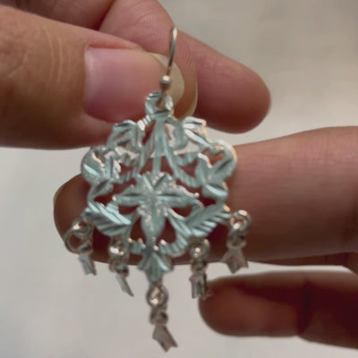 Sarah - Shiny Silver Earrings