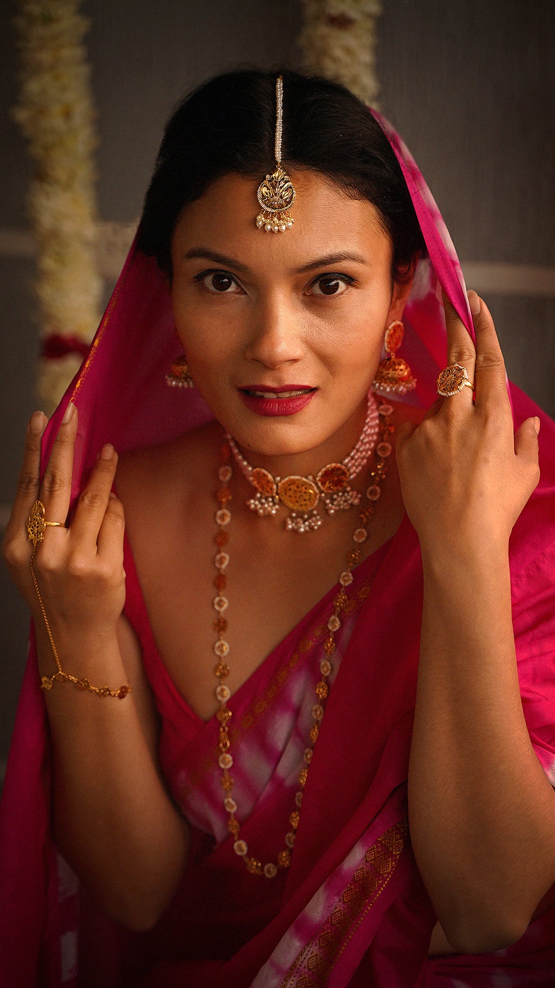 Tara Pearls - 22K Gold Plated Mang Teeka