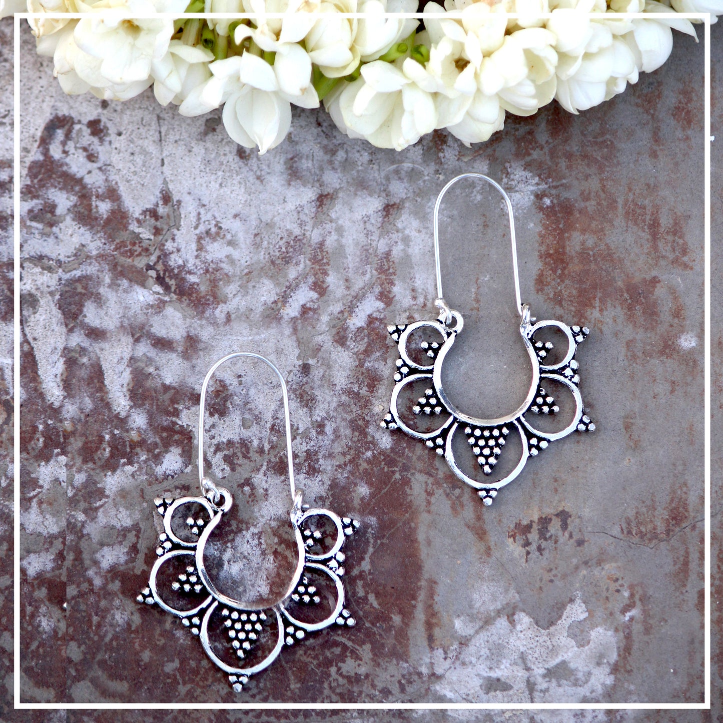 Dia - Silver Finish Earrings