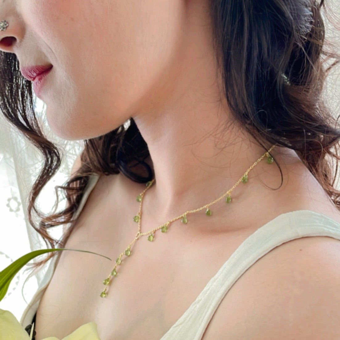 Green Dahlia - 22K Gold Plated Necklet