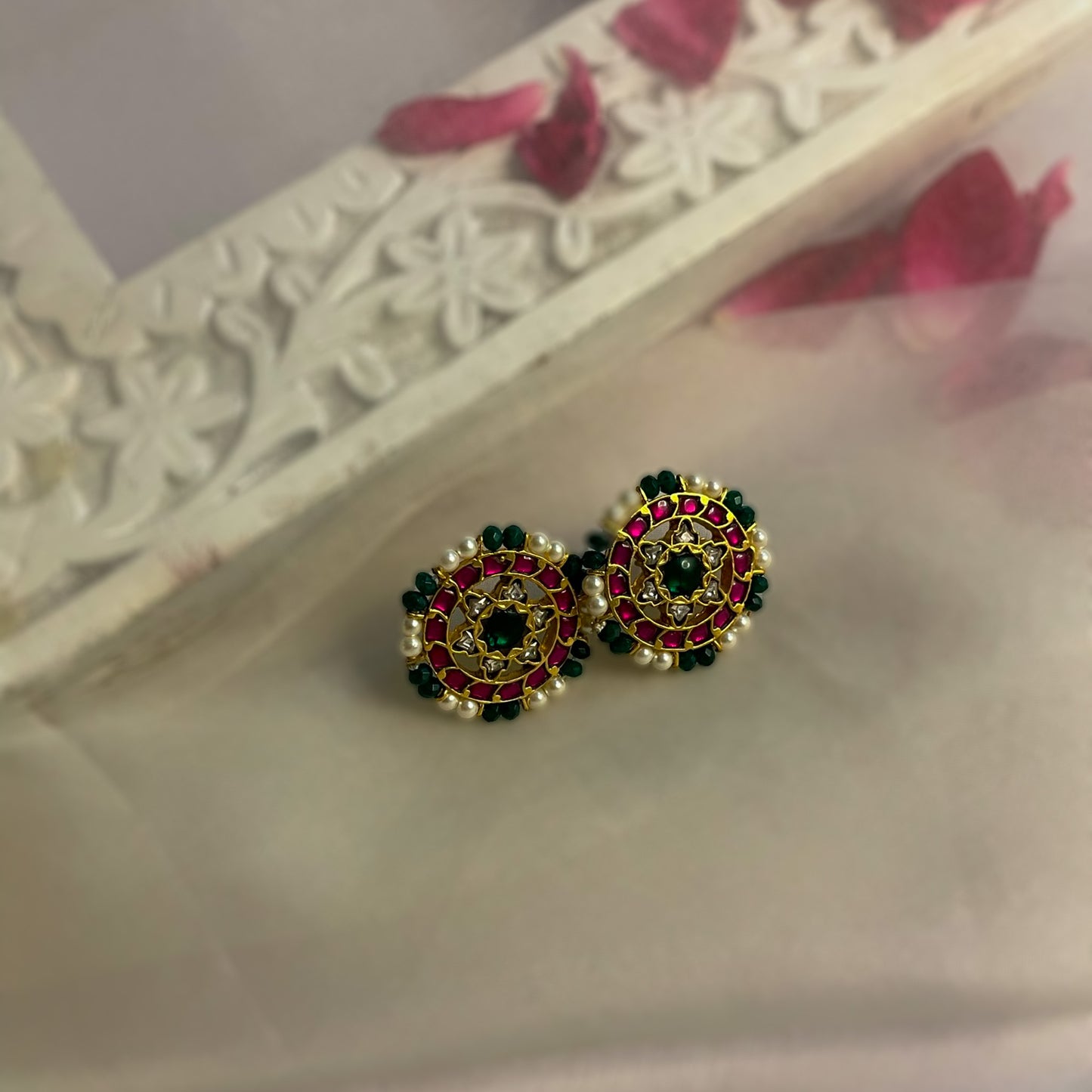 Aaina - Antique Gold Earrings