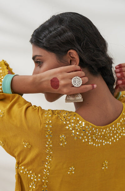 Maahi - Shiny Silver Ring | Silver Jewellery by Gulaal Jewels