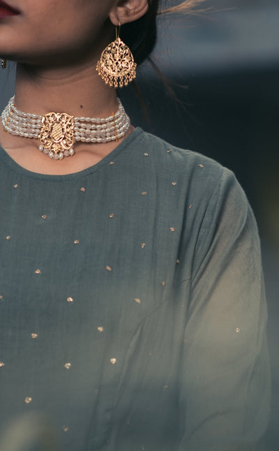Masakkali - Shiny Silver Choker | Silver Jewellery by Gulaal Jewels