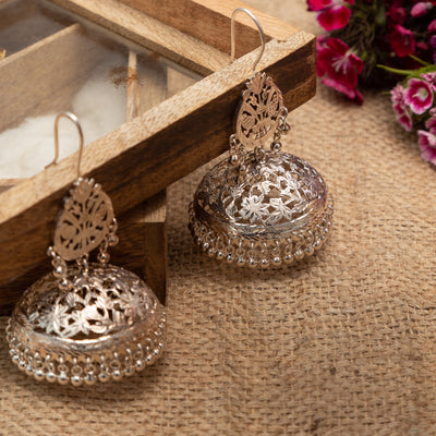 Maya - Shiny Silver Jhumka | Silver Jewellery by Gulaal Jewels