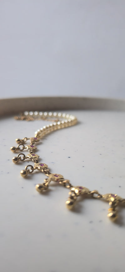 Ruhi Necklet with ghunghru in 22kt plating