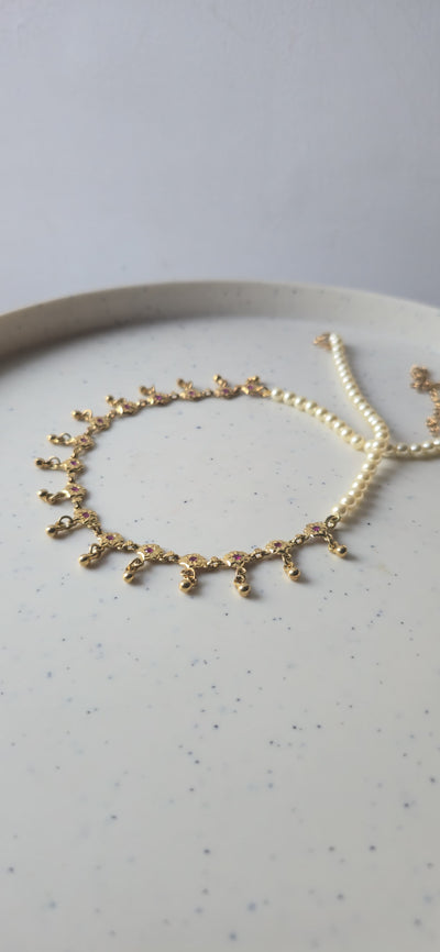 Ruhi Necklet with ghunghru in 22kt plating