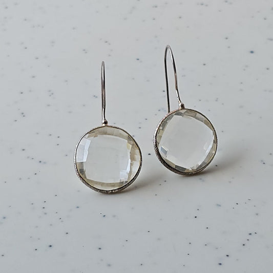 Clear Quartz Stone Earrings