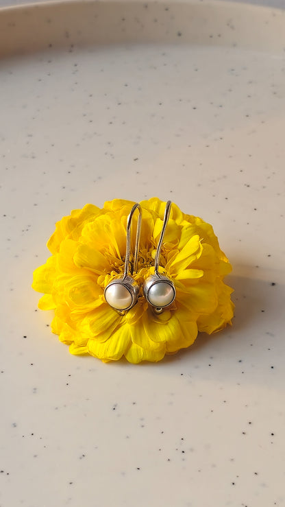 Round Pearl Earrings