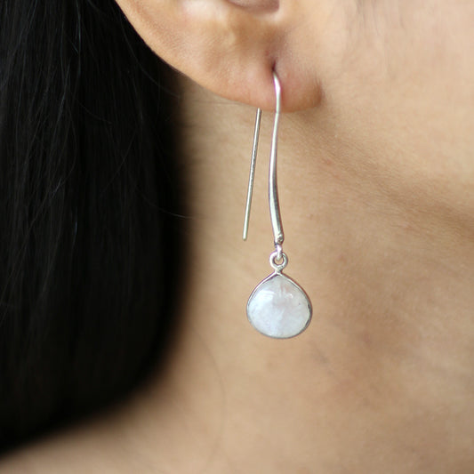Milky White Stone Earrings