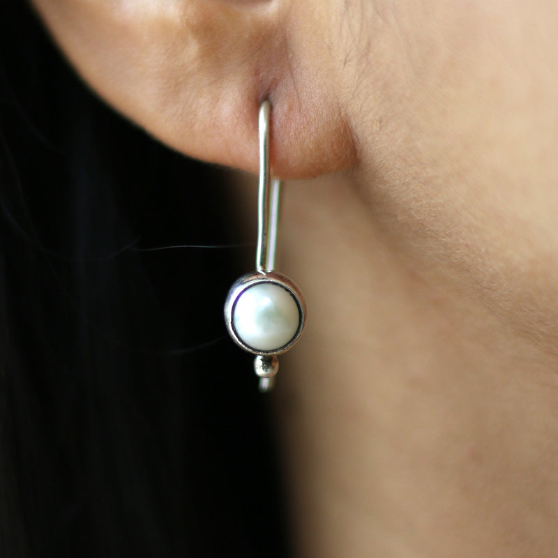 Round Pearl Earrings