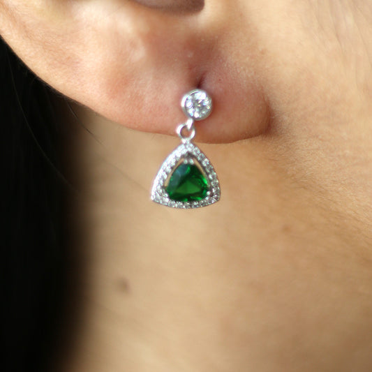 Deep Green Dangling Earrings