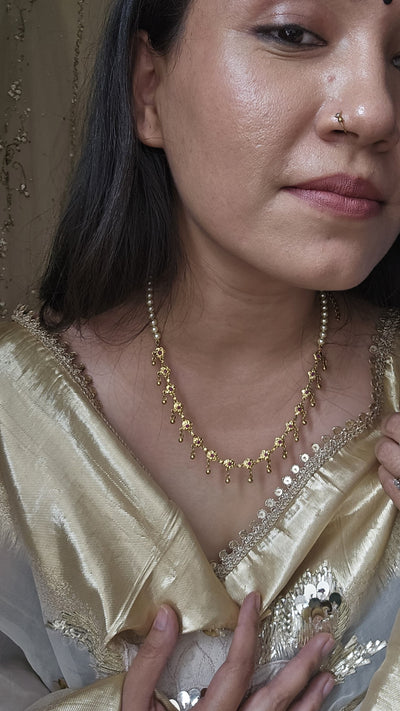Ruhi Necklet with ghunghru in 22kt plating