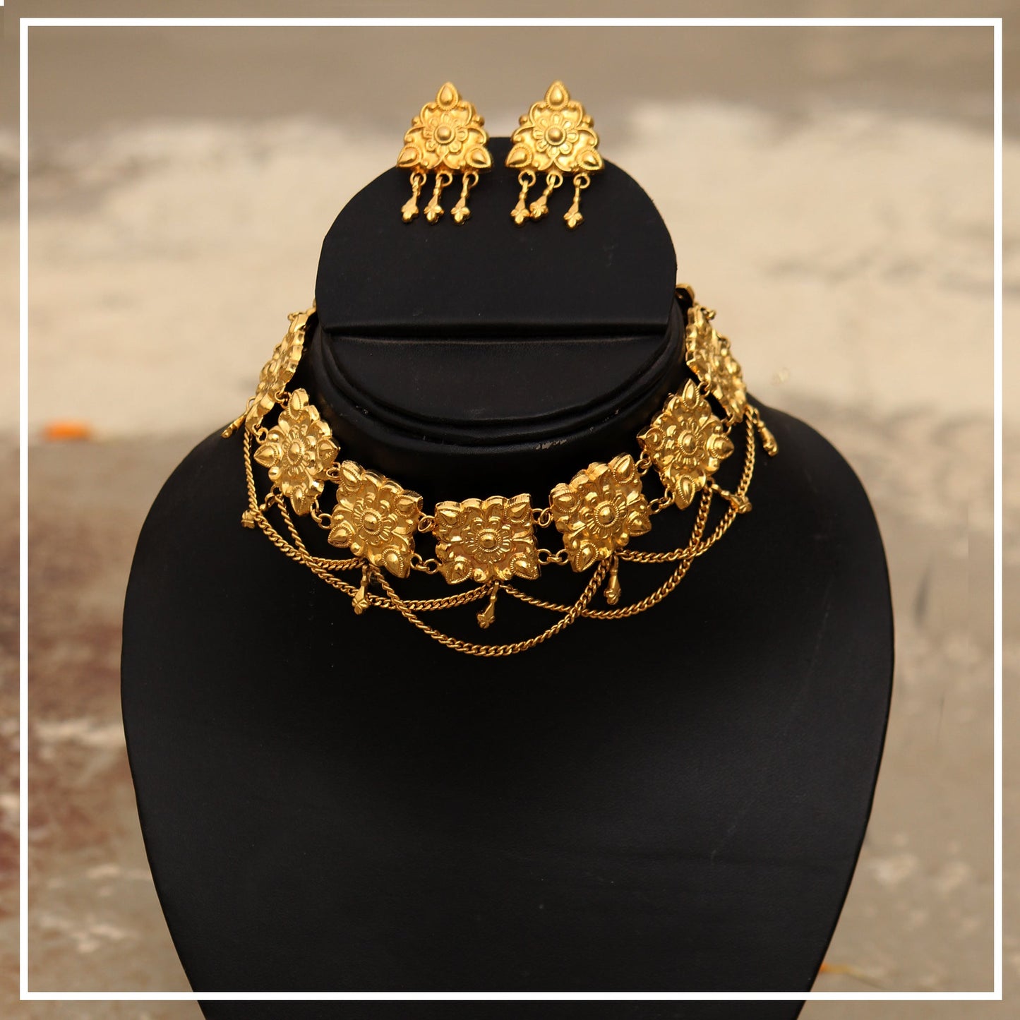 Nanda - 22K Gold Plated Choker Set