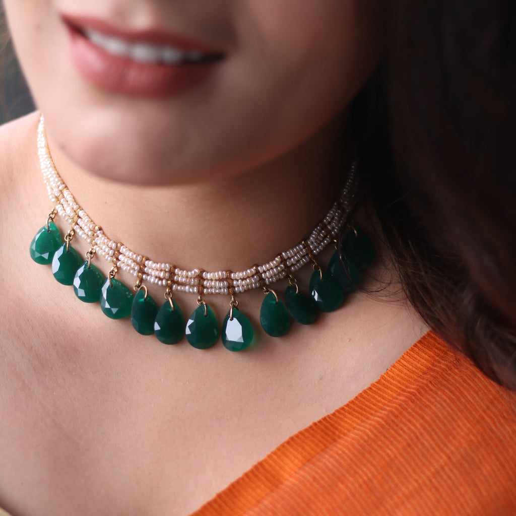 Zivar Necklace - Emerald Green