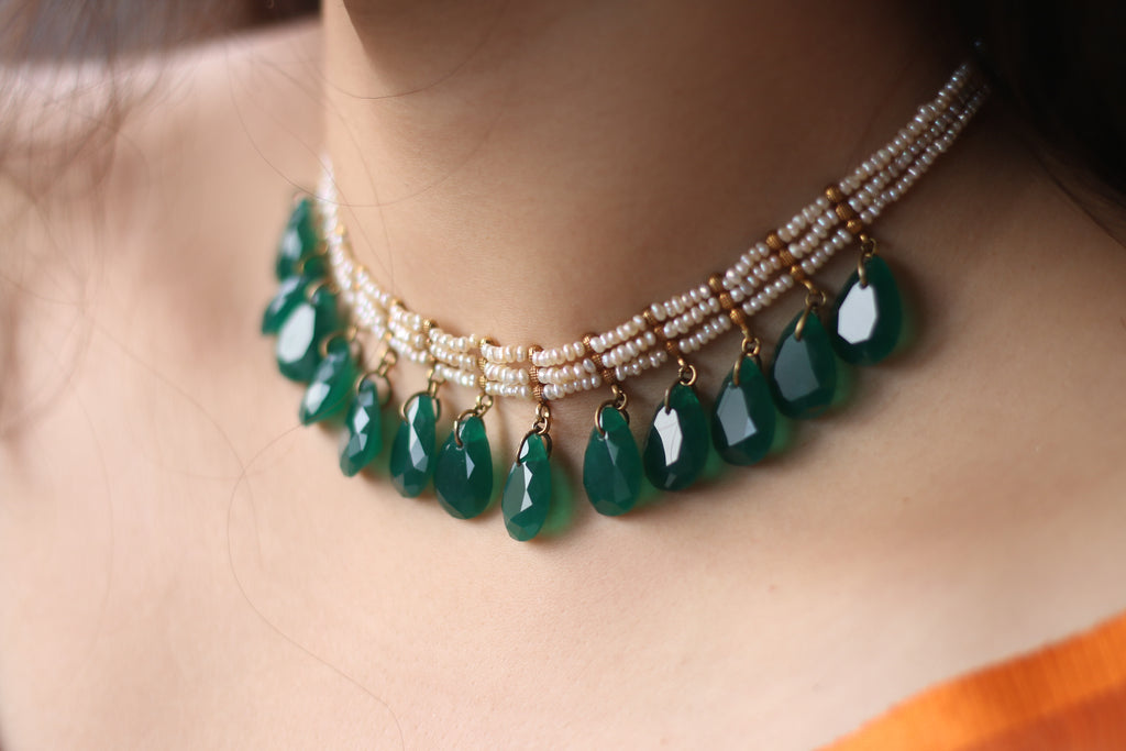 Zivar Necklace - Emerald Green
