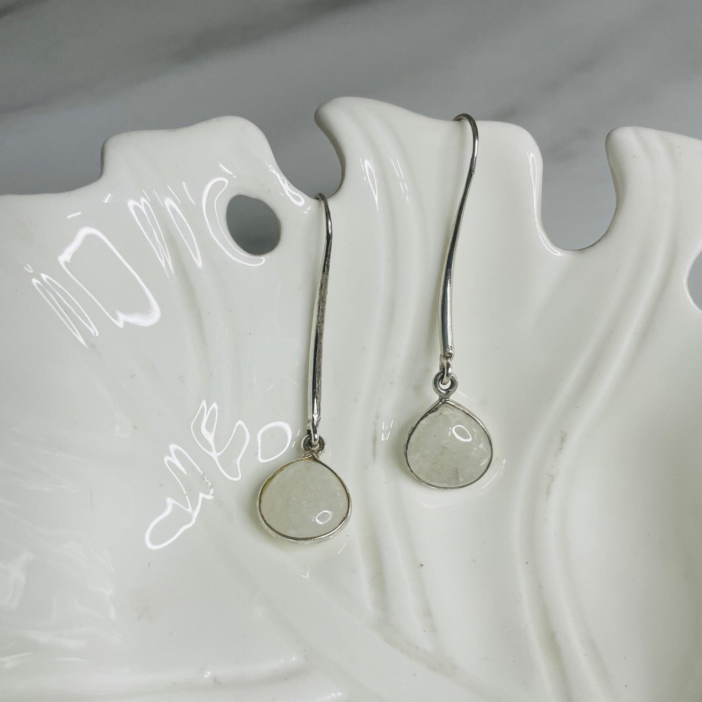 Milky White Stone Earrings