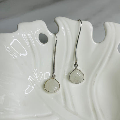 Milky White Stone Earrings