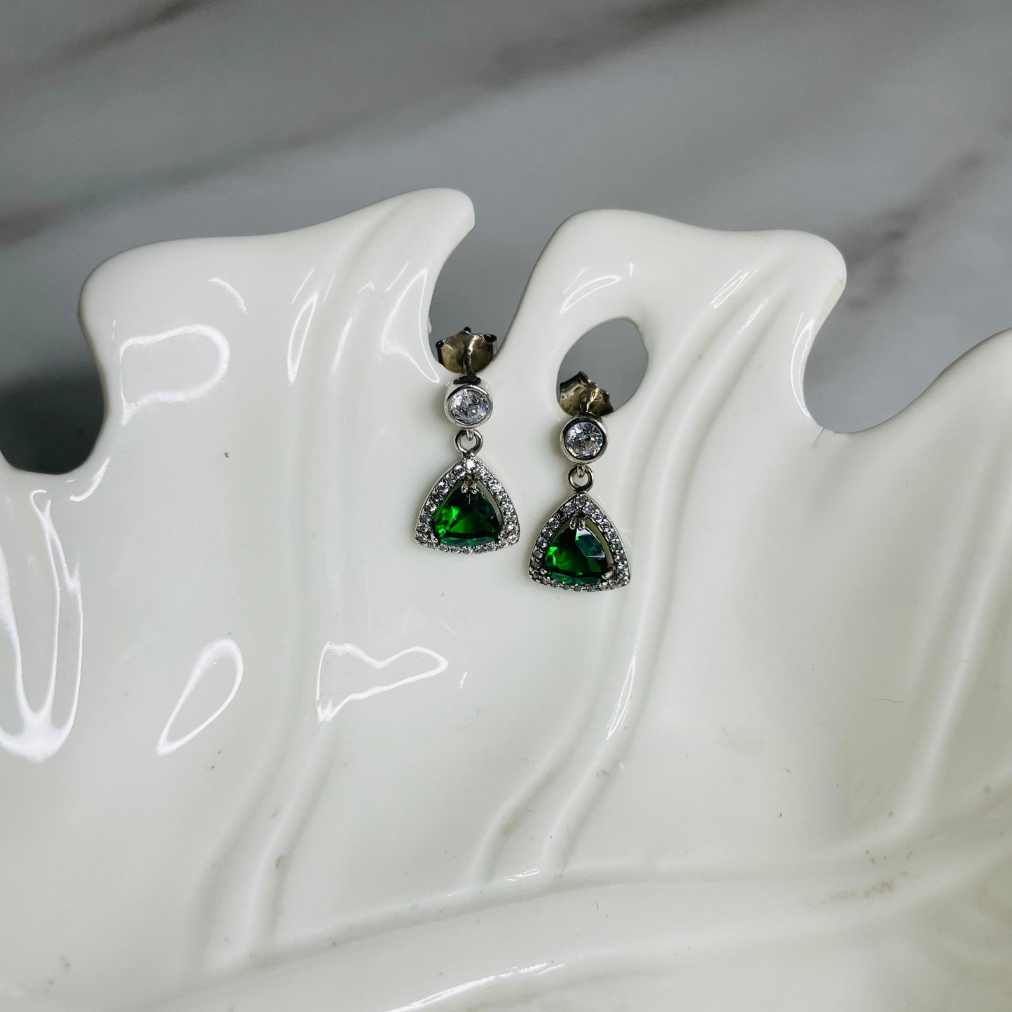 Deep Green Dangling Earrings