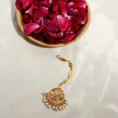 Leela Pearls- 22K Gold Plated Mang Teeka