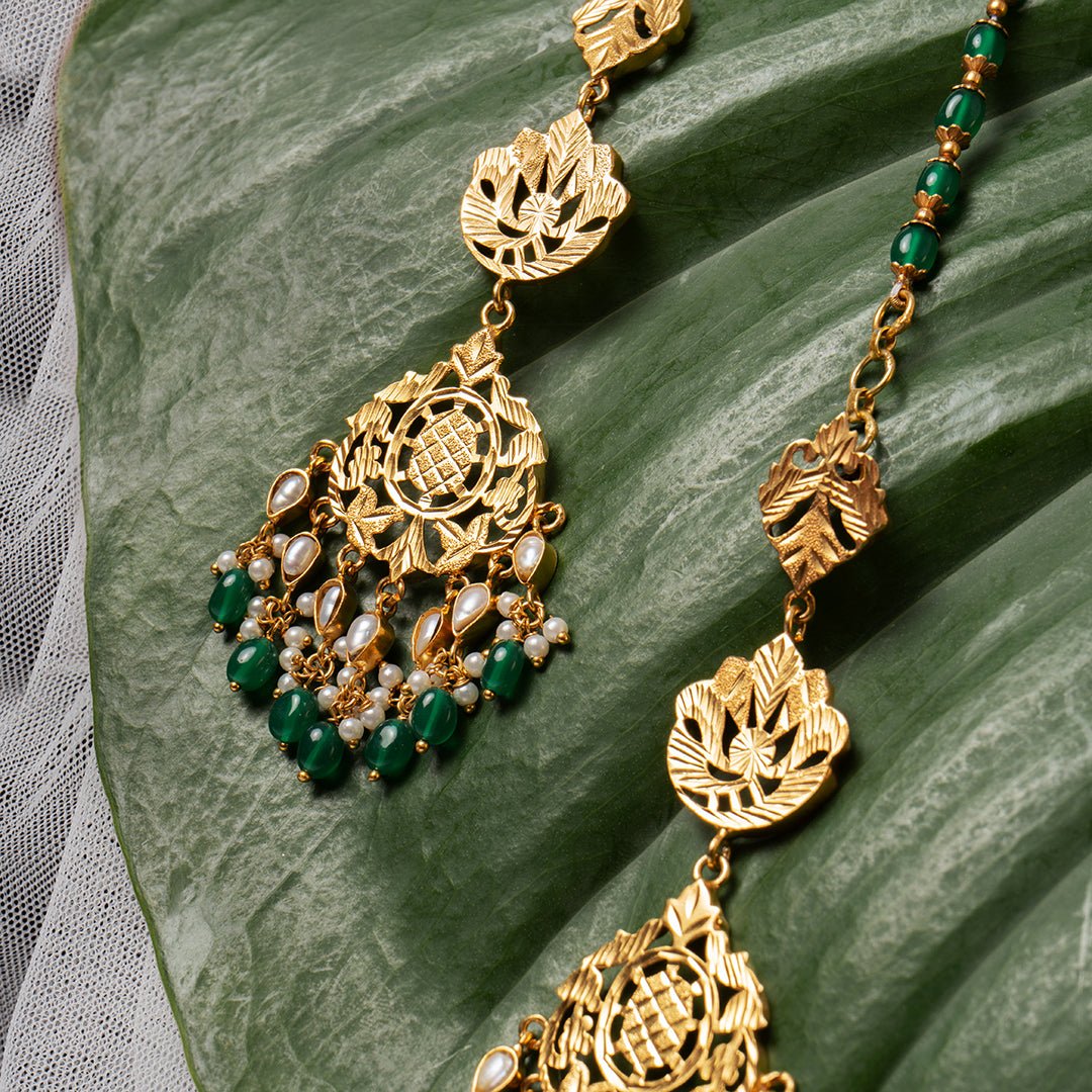 Adaa - 22K Gold Plated Earrings | Silver Jewellery by Gulaal Jewels