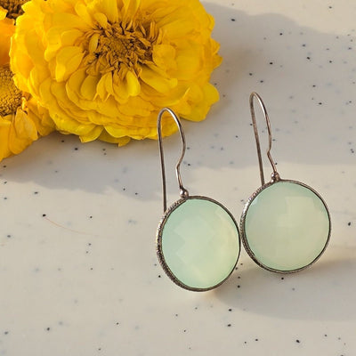 Aquamarine Stones Earrings | Silver Jewellery by Gulaal Jewels