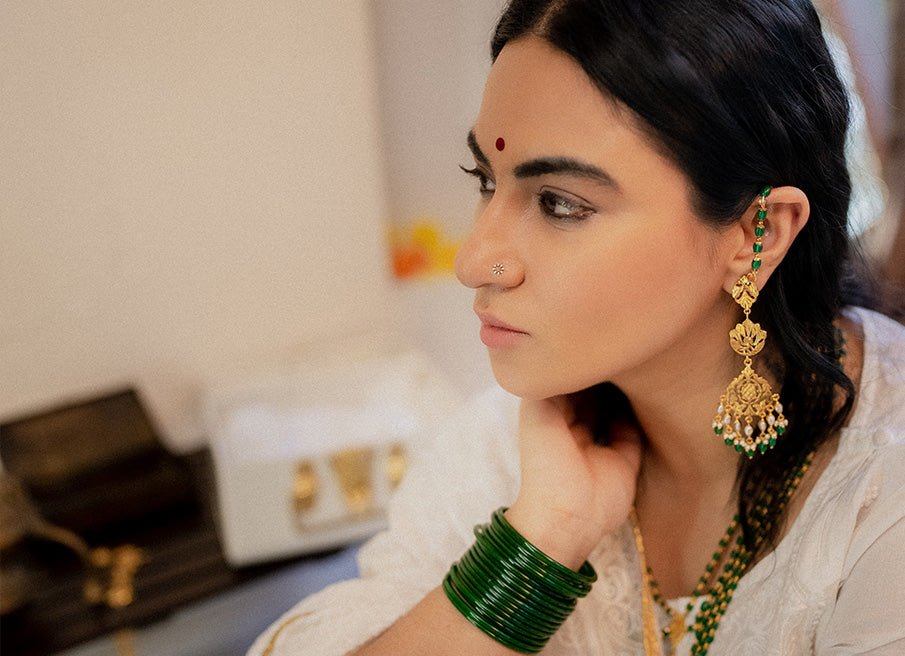 Azmat - 22K Gold Plated Necklet | Silver Jewellery by Gulaal Jewels