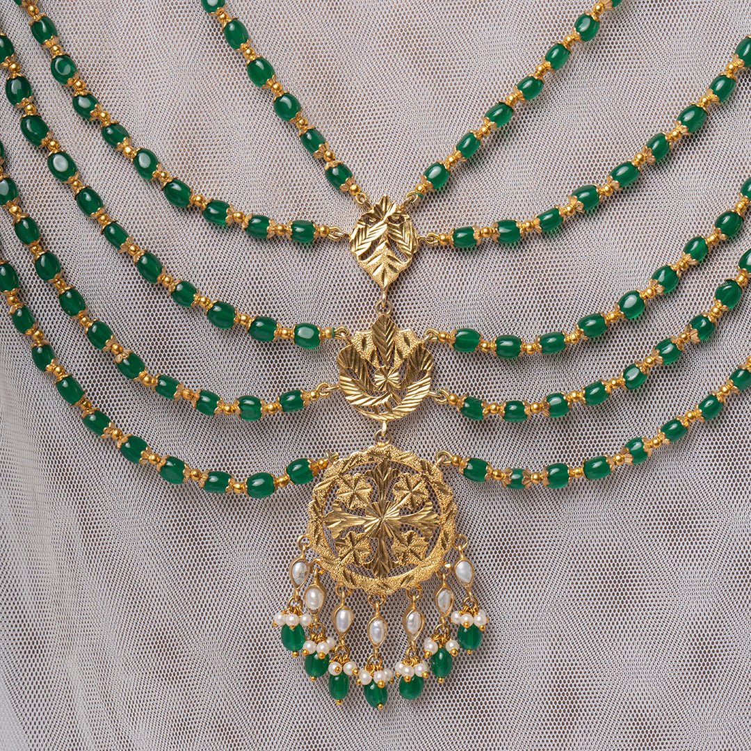 Azmat - 22K Gold Plated Necklet | Silver Jewellery by Gulaal Jewels