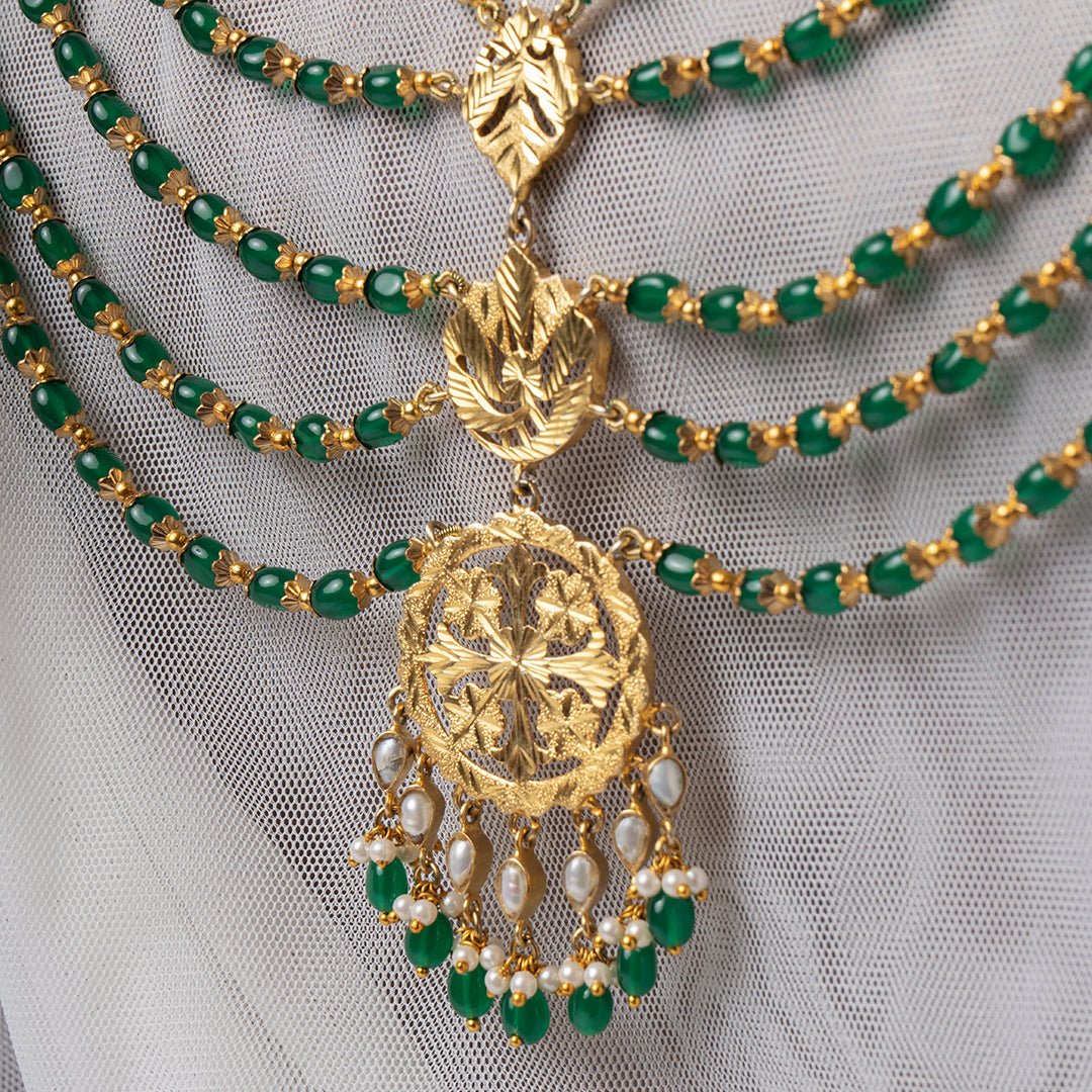 Azmat - 22K Gold Plated Necklet | Silver Jewellery by Gulaal Jewels