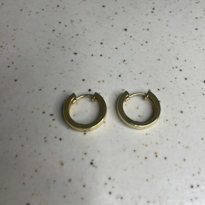 Classic Gold plated Huggie Hoops Small | Silver Jewellery by Gulaal Jewels