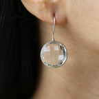 Clear Quartz Stone Earrings | Silver Jewellery by Gulaal Jewels