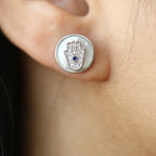 Hamsa Stud Earrings | Silver Jewellery by Gulaal Jewels