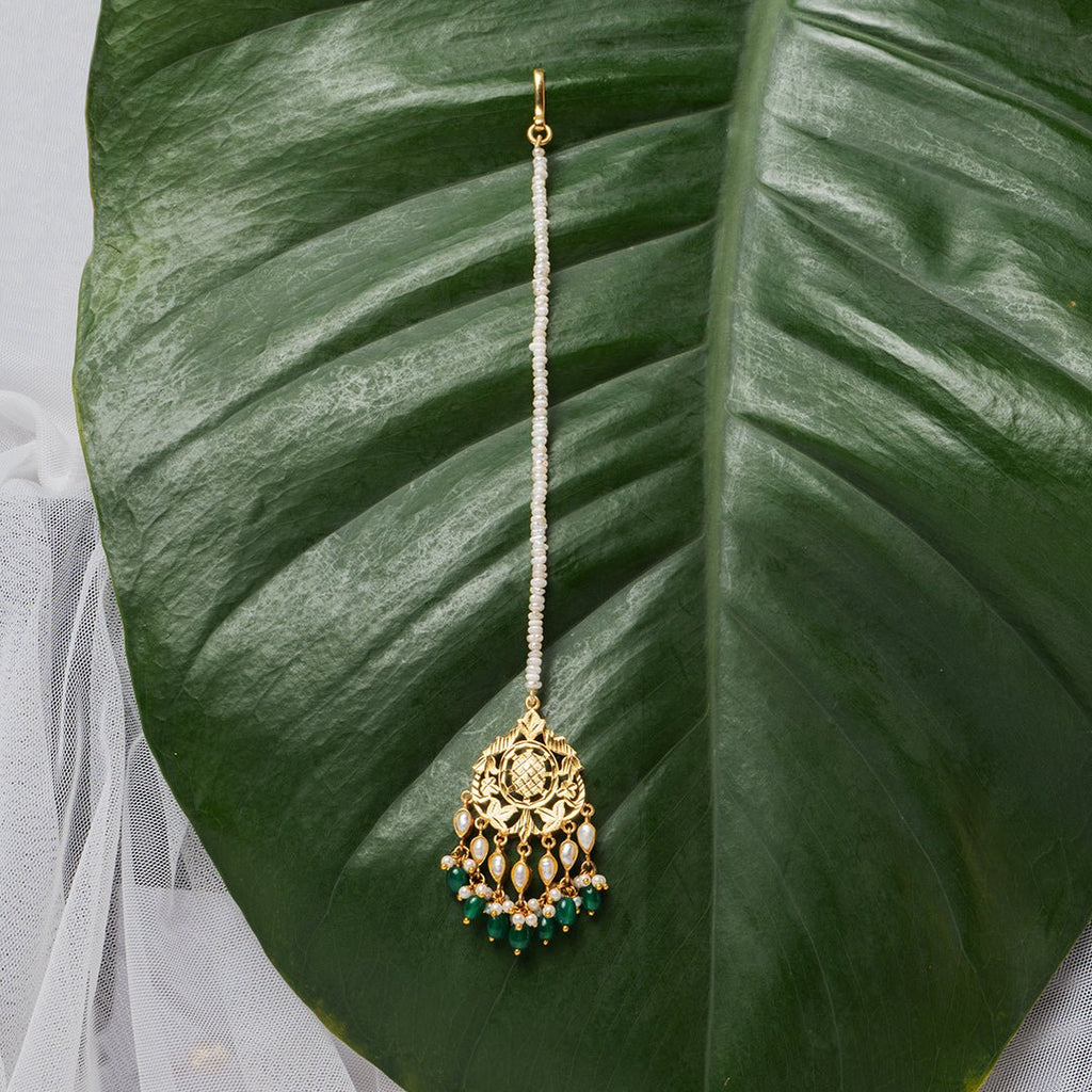 Inara - 22K Gold Plated Teeka | Silver Jewellery by Gulaal Jewels