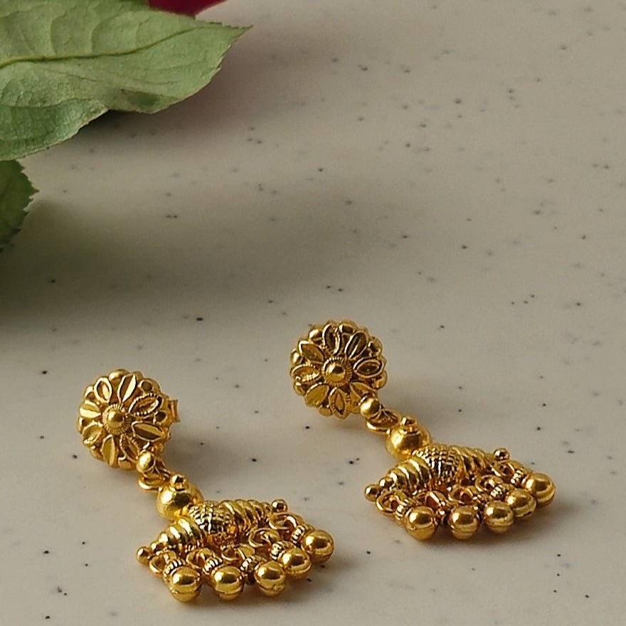 Jhumri - 22K Gold Plated Earrings | Silver Jewellery by Gulaal Jewels