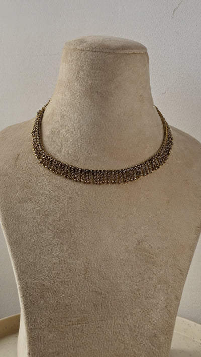 Laila - Antique Gold Necklet | Silver Jewellery by Gulaal Jewels