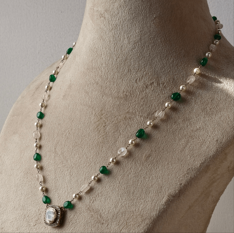 Leena Necklace | Silver Jewellery by Gulaal Jewels
