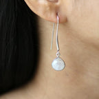 Milky White Stone Earrings | Silver Jewellery by Gulaal Jewels