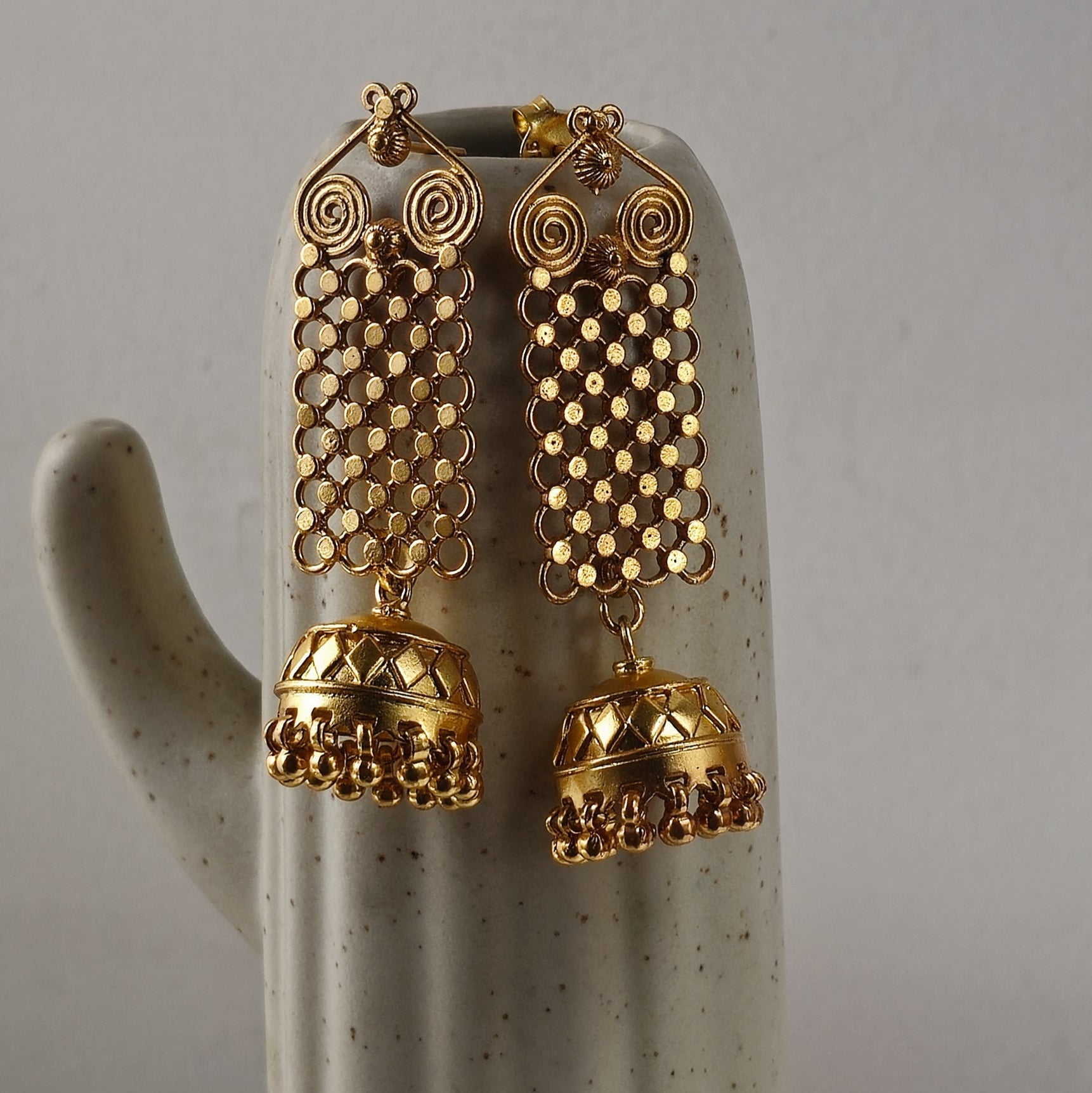 Nargisi Gold plated Earrings | Silver Jewellery by Gulaal Jewels
