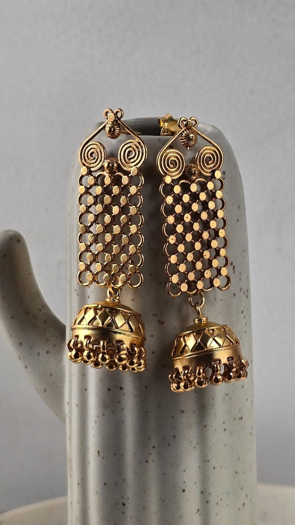 Nargisi Gold plated Earrings | Silver Jewellery by Gulaal Jewels