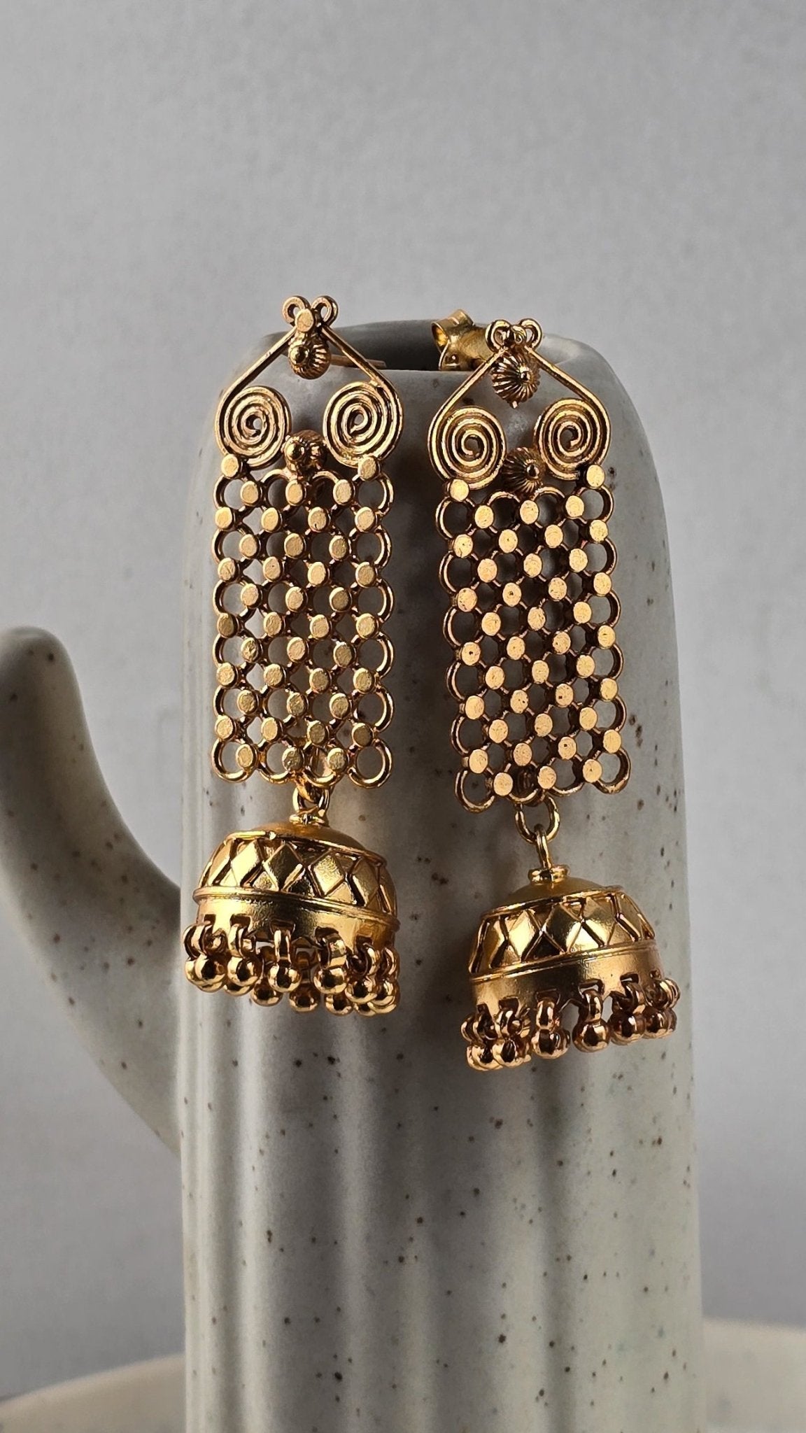 Nargisi Gold plated Earrings | Silver Jewellery by Gulaal Jewels