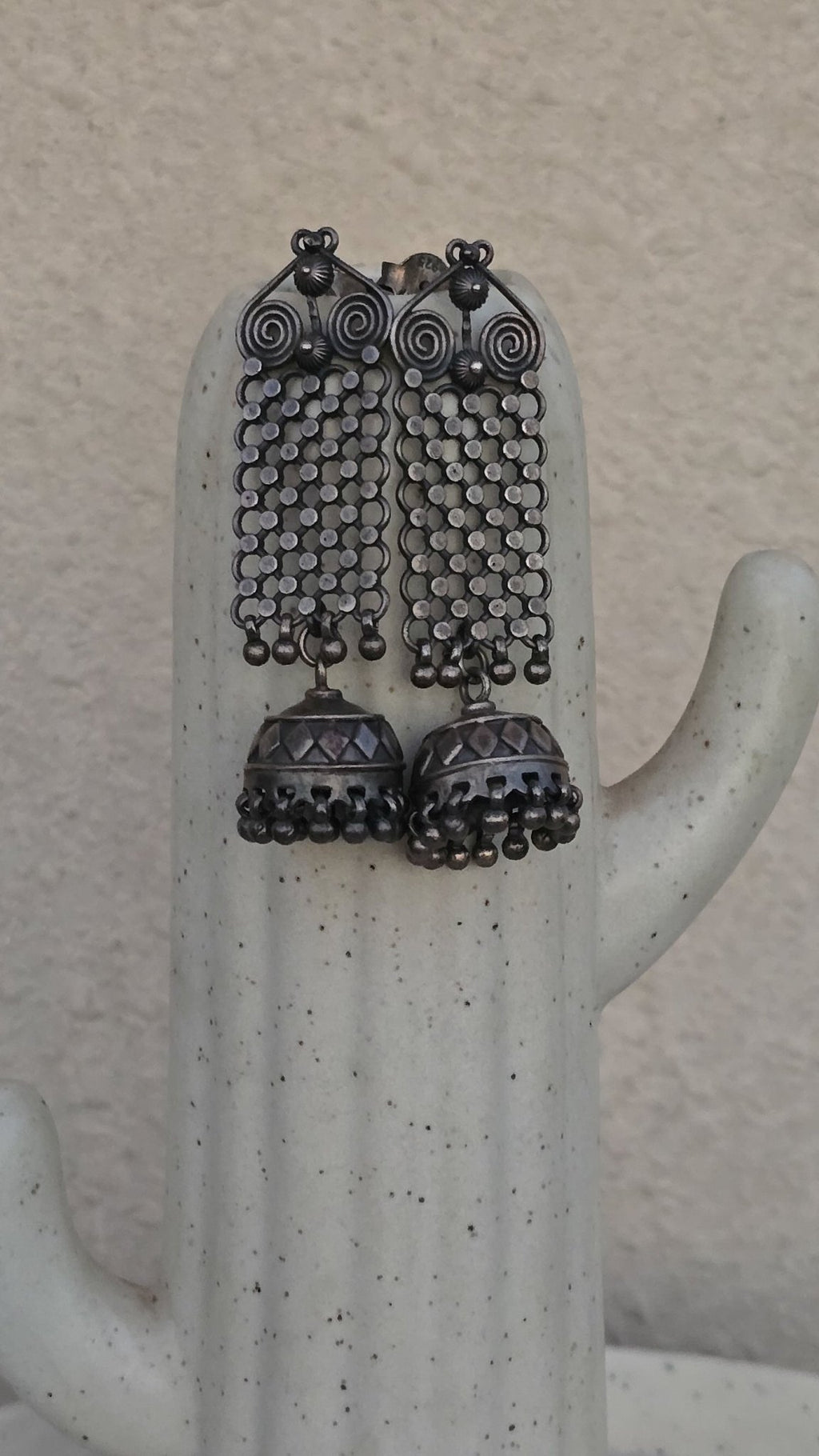 Nargisi - Oxidised Jhumka | Silver Jewellery by Gulaal Jewels