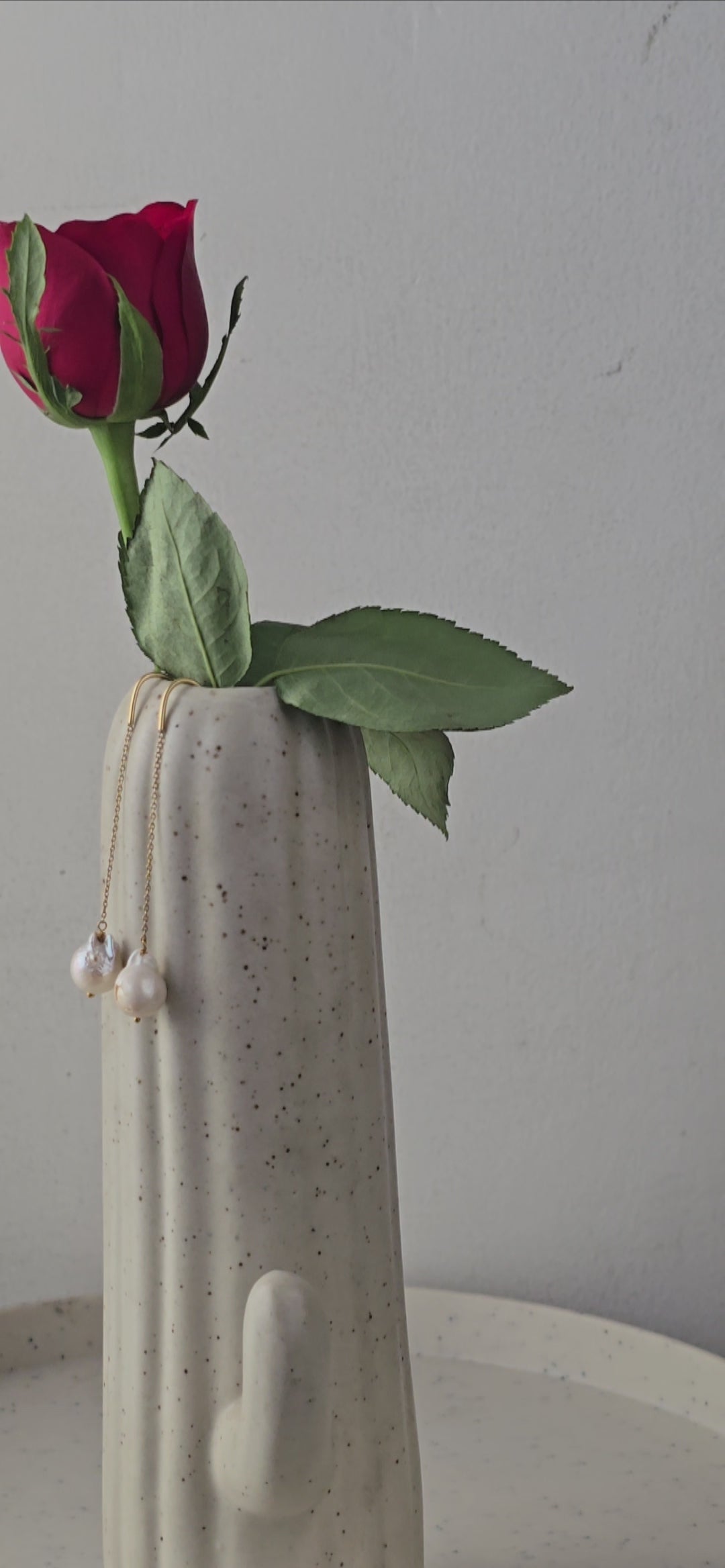 Moti meenar earrings