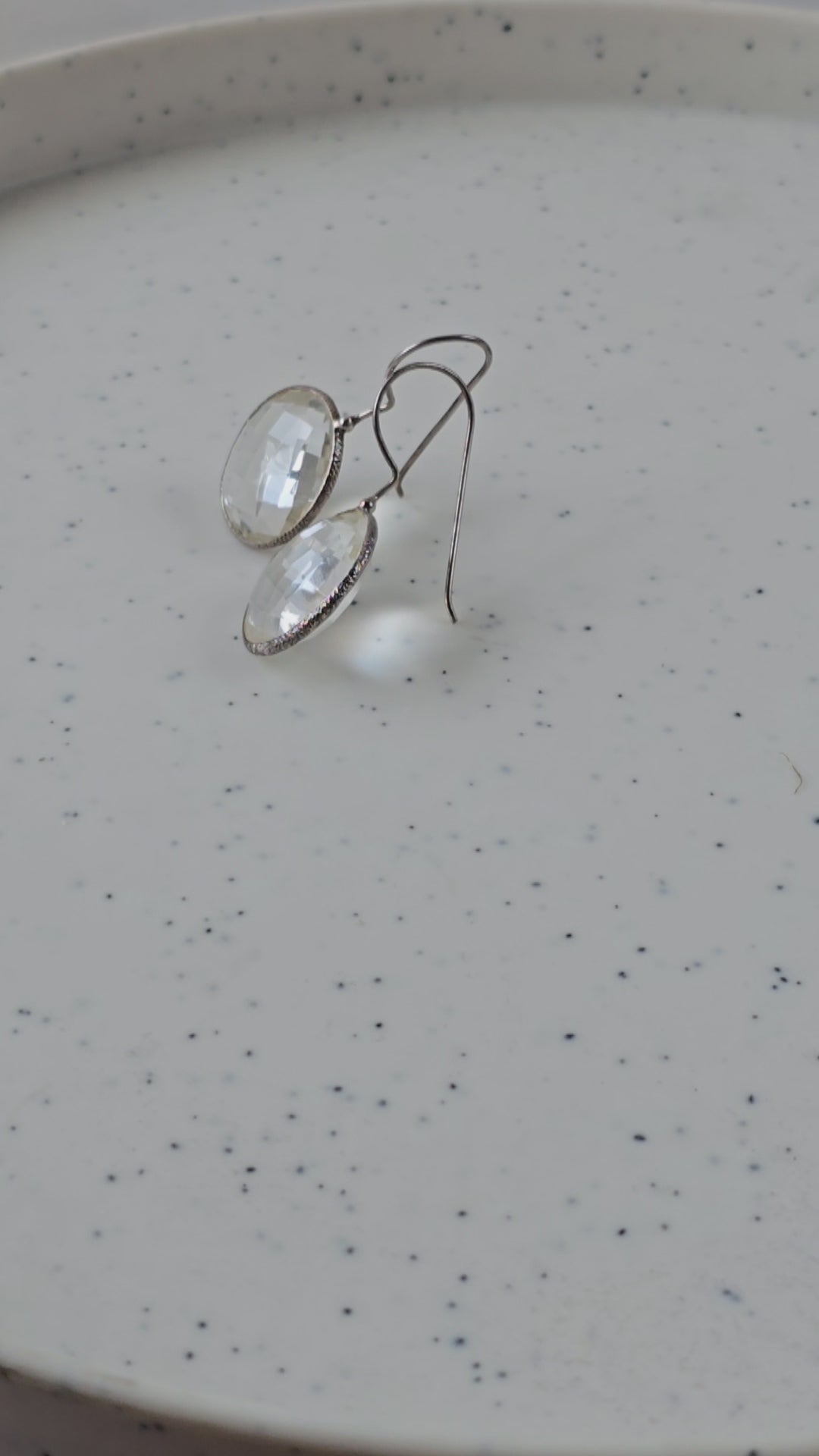 Clear Quartz Stone Earrings