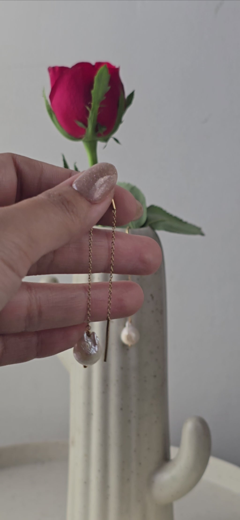 Moti meenar earrings