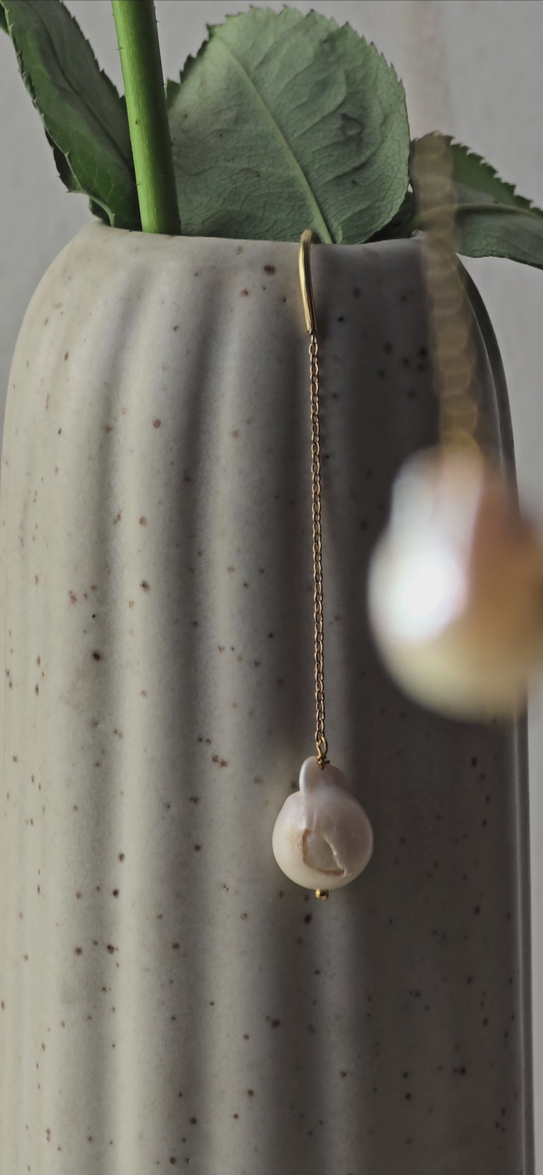 Moti meenar earrings