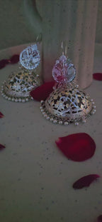 Maya - Shiny Silver Jhumka
