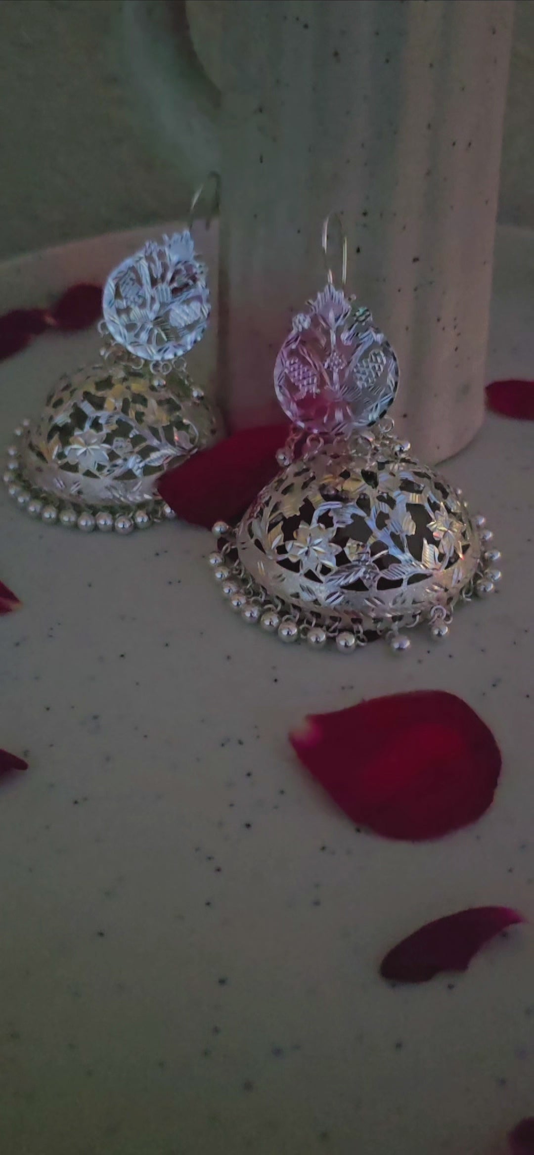 Maya - Shiny Silver Jhumka