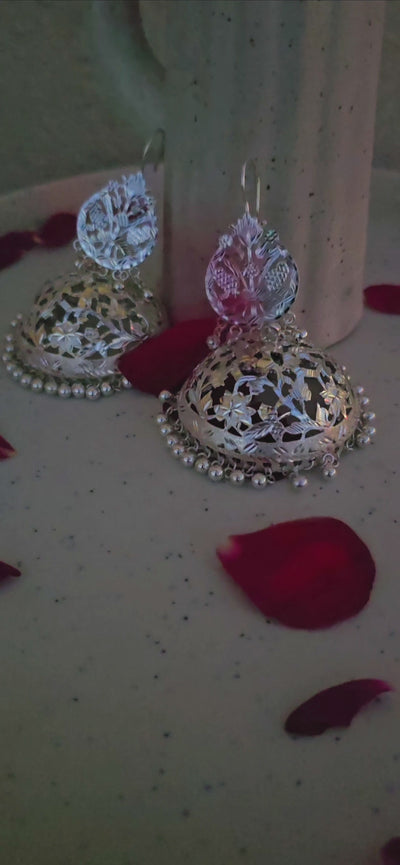 Maya - Shiny Silver Jhumka