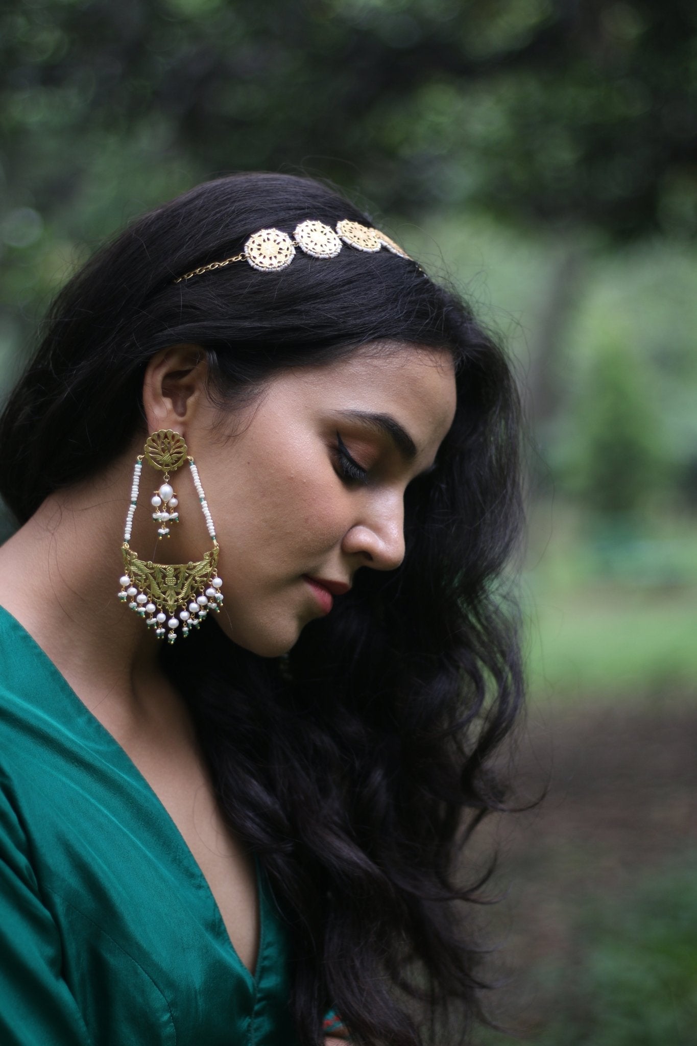 Raabta - 22K Gold Plated Choker cum SheeshPhool | Silver Jewellery by Gulaal Jewels