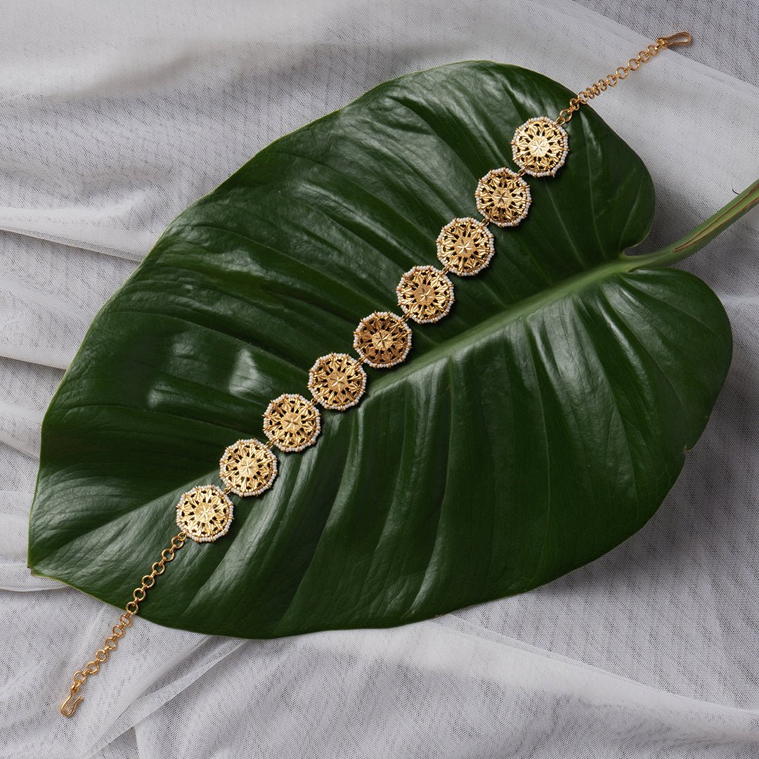 Raabta - 22K Gold Plated Choker cum SheeshPhool | Silver Jewellery by Gulaal Jewels