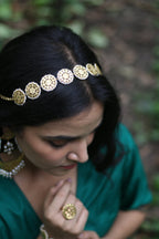 Raabta - 22K Gold Plated Choker cum SheeshPhool | Silver Jewellery by Gulaal Jewels